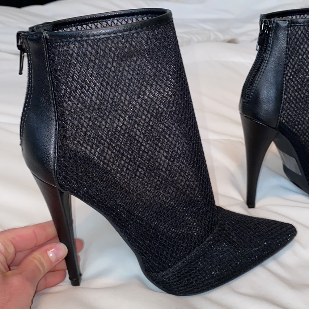 Sexy see-thru black booties